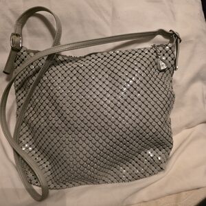 VINTAGE WHITING And DAVIS GRAY CHAINMAIL 9 BY 9 INCH SHOULDER BAG!